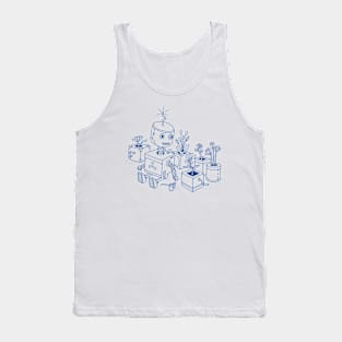 Robot with Flowers Tank Top